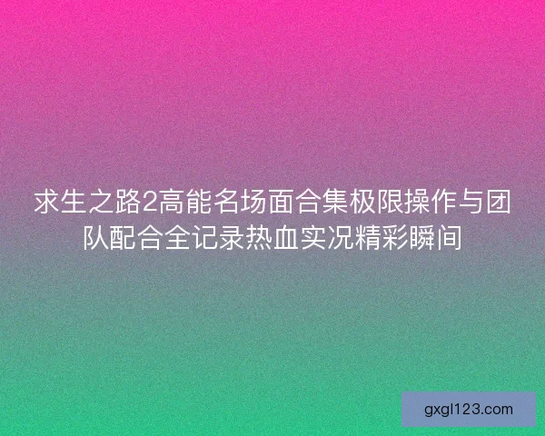 求生之路2高能名场面合集极限操作与团队配合全记录热血实况精彩瞬间